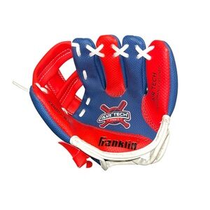 Franklin Sports Air Tech Series kids 8.5" Teeball Glove mitt navy red like new